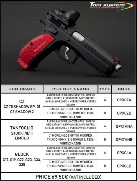 TONI System Red Dot Montage für Tanfoglio